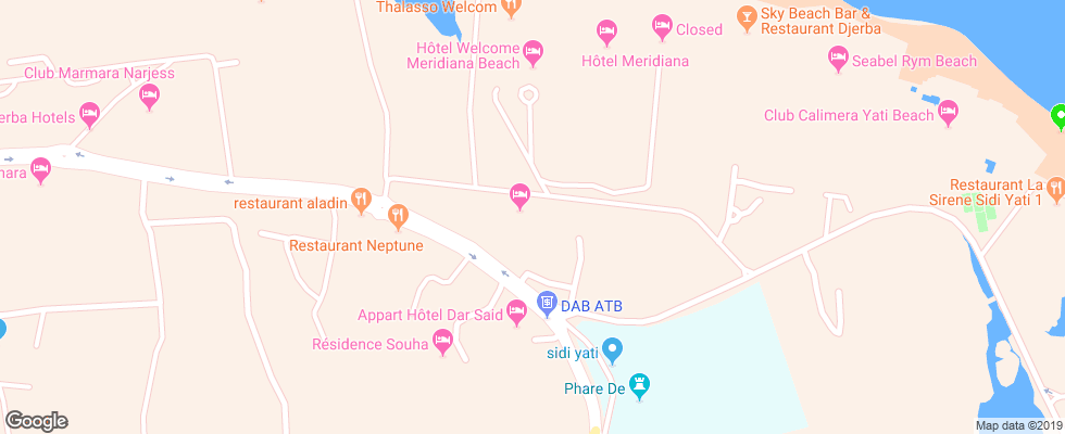 Отель Sidi Mansour на карте Туниса
