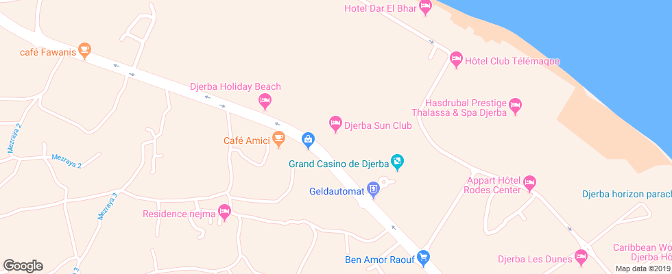 Отель Sun Club на карте Туниса
