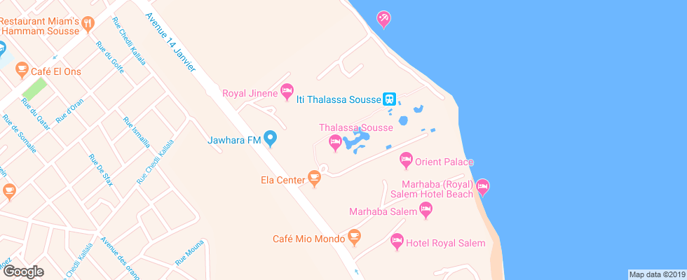 Отель Thalassa Sousse на карте Туниса