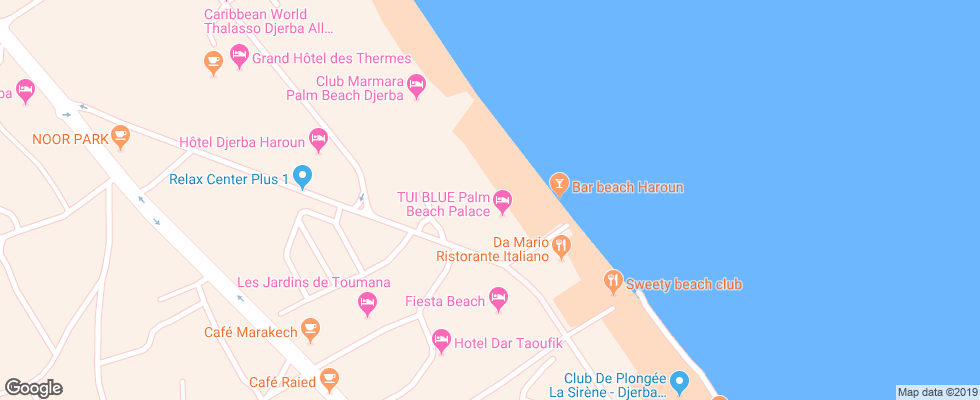 Отель Tui Blue Palm Beach Palace на карте Туниса