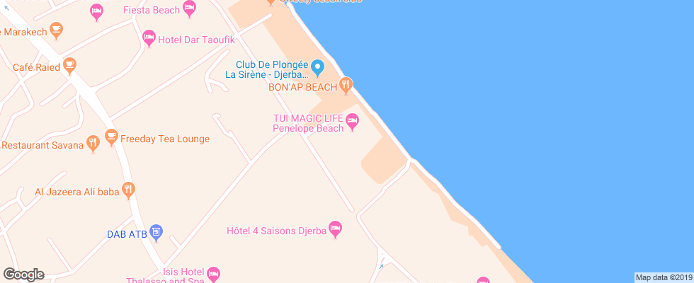 Отель Tui Magic Life Penelope Beach на карте Туниса