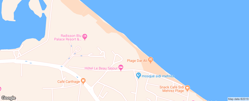 Отель Tui Sensimar Ulysee Palace на карте Туниса