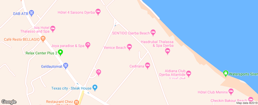 Отель Venice Beach на карте Туниса