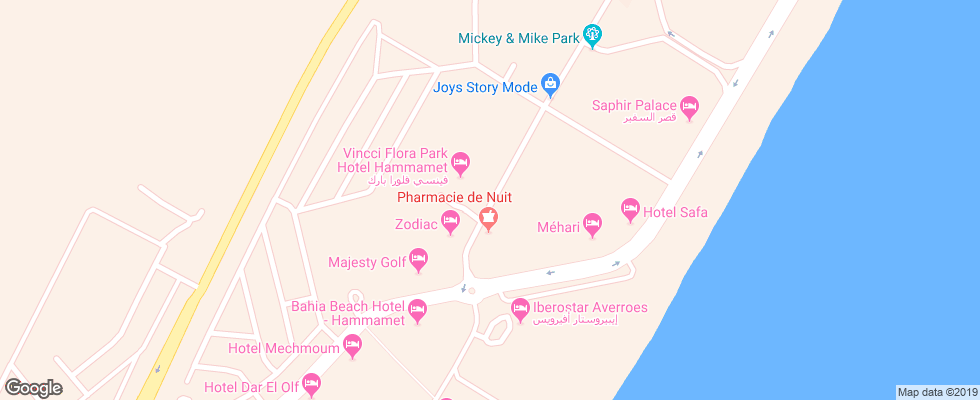 Отель Vincci Flora Park на карте Туниса