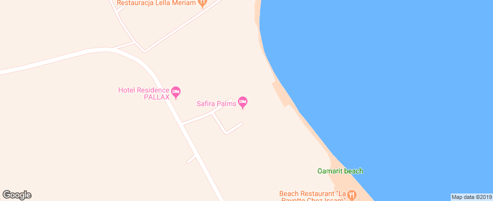 Отель Vincci Safira Palms на карте Туниса
