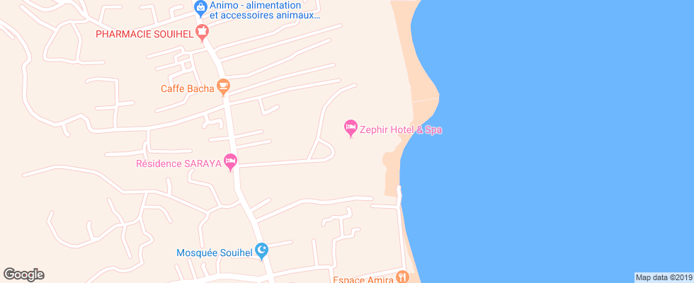 Отель Zephir & Spa на карте Туниса