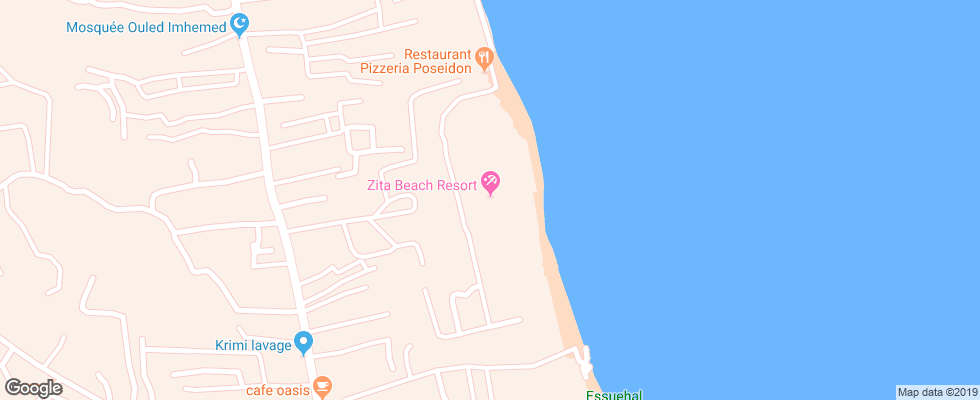 Отель Zita Beach Resort на карте Туниса