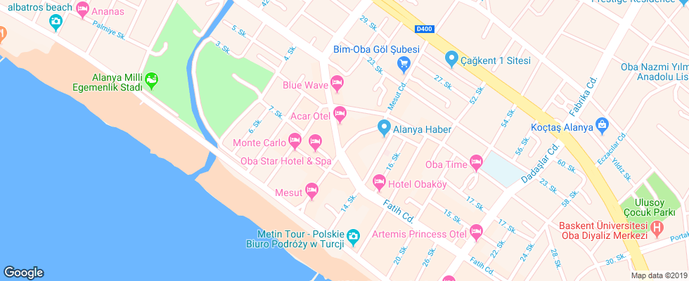 Отель Acar на карте Турции