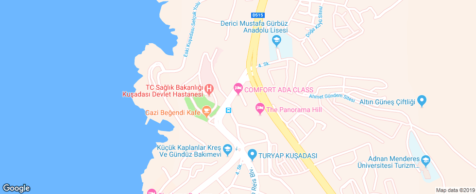 Отель Ada Class Hotel на карте Турции