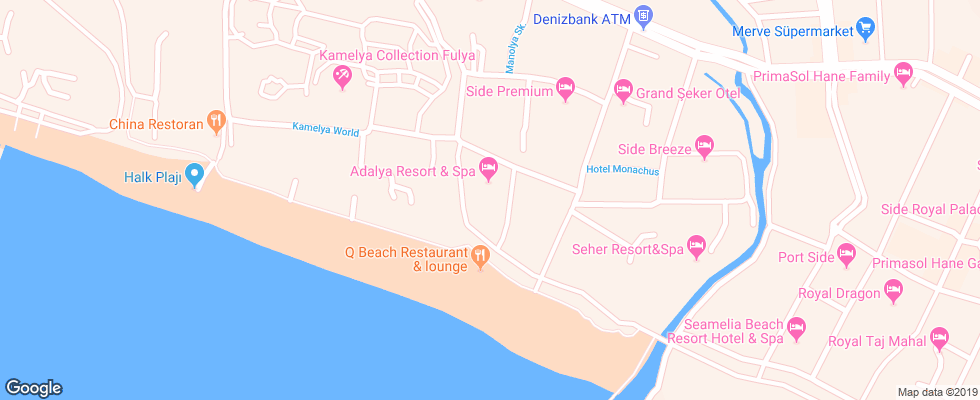 Отель Adalya Resort & Spa на карте Турции