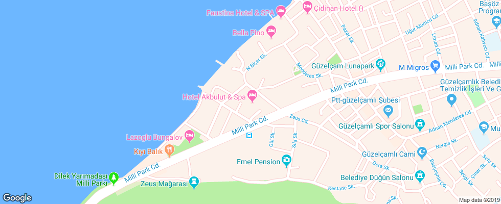 Отель Akbulut на карте Турции