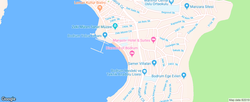 Отель Akkan Beach на карте Турции
