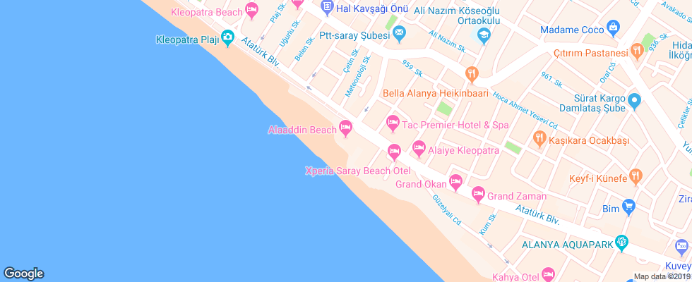 Отель Alaaddin Beach на карте Турции