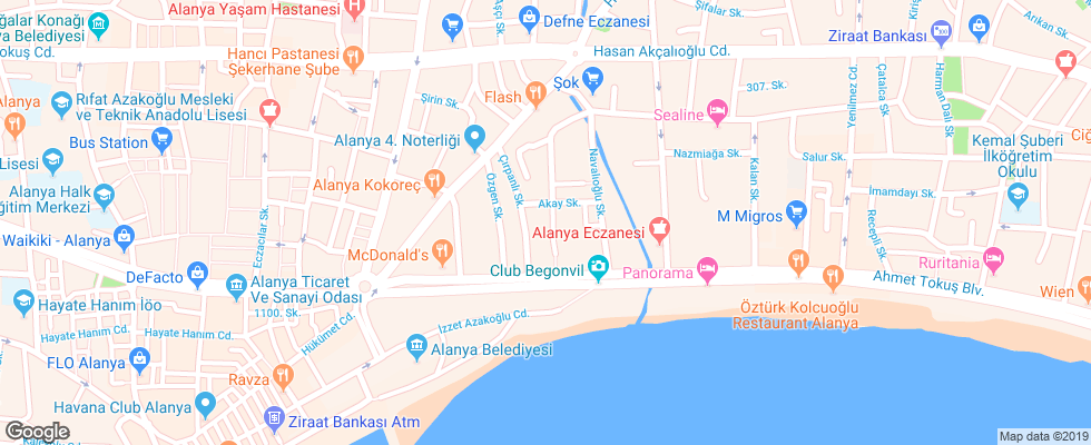 Отель Alanya Dreams Apart на карте Турции