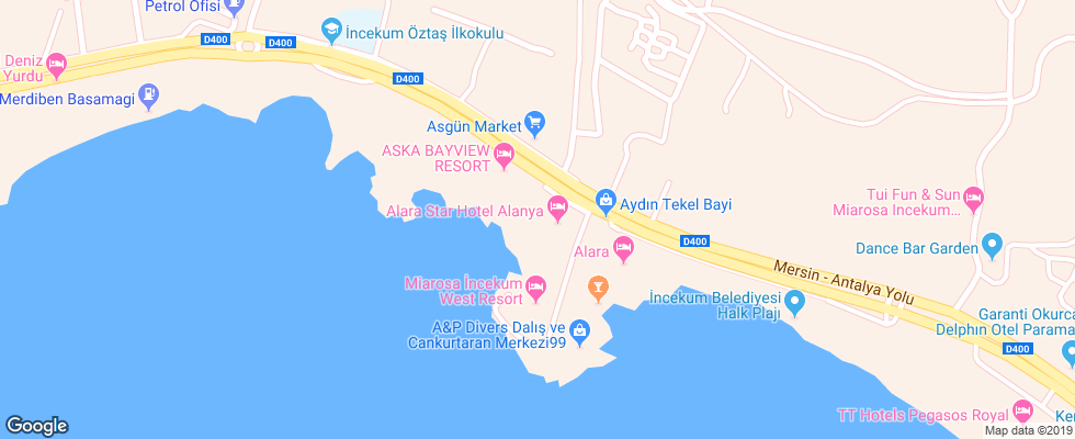 Отель Alara Hotel на карте Турции