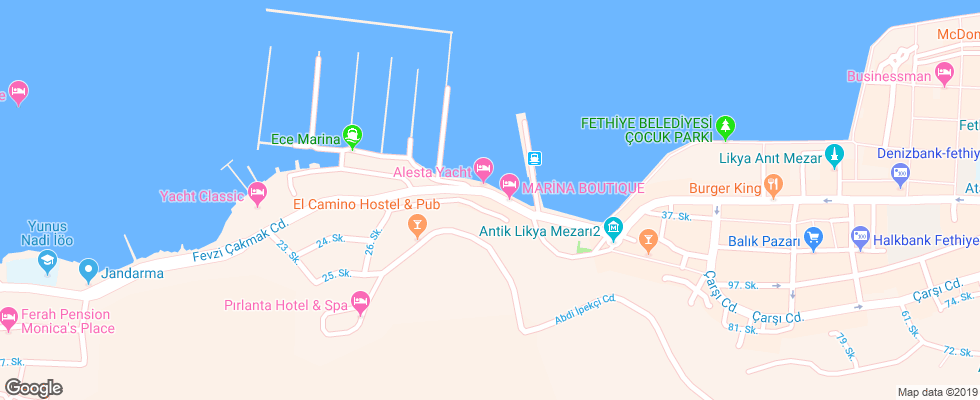 Отель Alesta Yacht на карте Турции