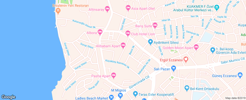 Отель Alibabam Hotel & Apart на карте Турции