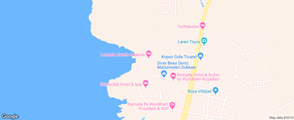 Отель Alkoclar Adakule на карте Турции