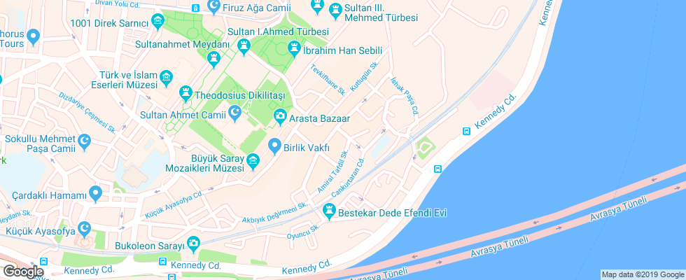 Отель Allilas Hotel Istanbul на карте Турции