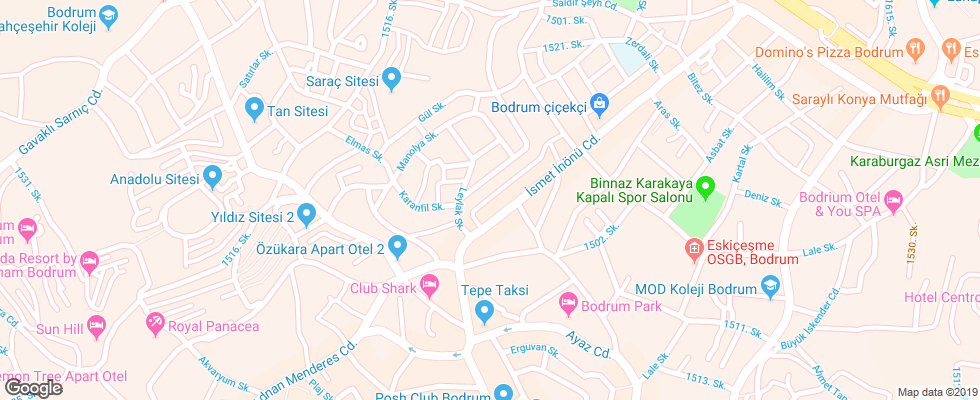 Отель Alvin на карте Турции