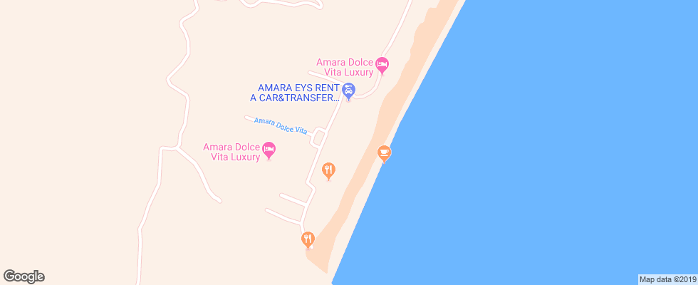 Отель Amara Dolce Vita на карте Турции