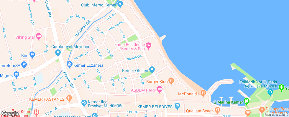 Отель Ambassador Hotel Kemer на карте Турции