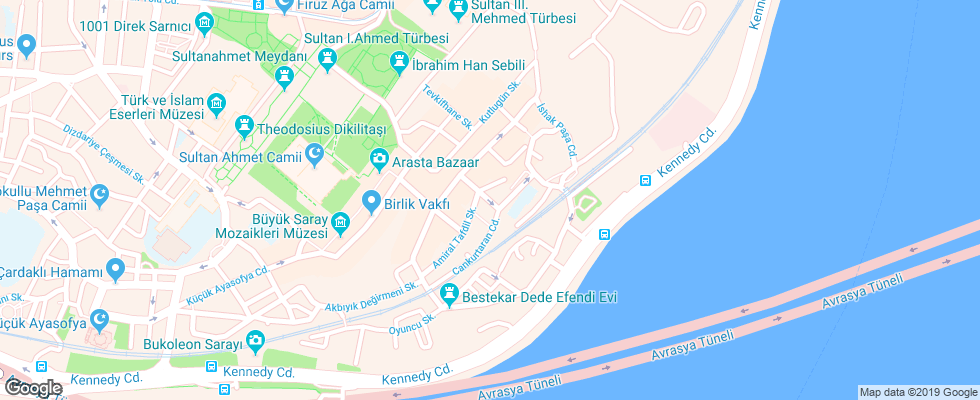 Отель Amiral Palace Hotel Sultanahmet на карте Турции
