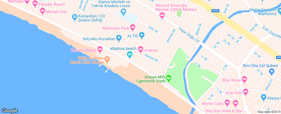 Отель Ananas Hotel на карте Турции