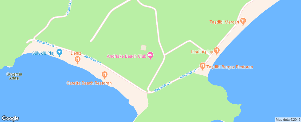 Отель Andriake Beach Club на карте Турции