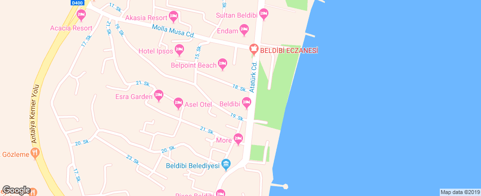 Отель Anita Venus Beldibi на карте Турции