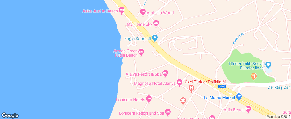 Отель Armas Green Fugla Beach на карте Турции