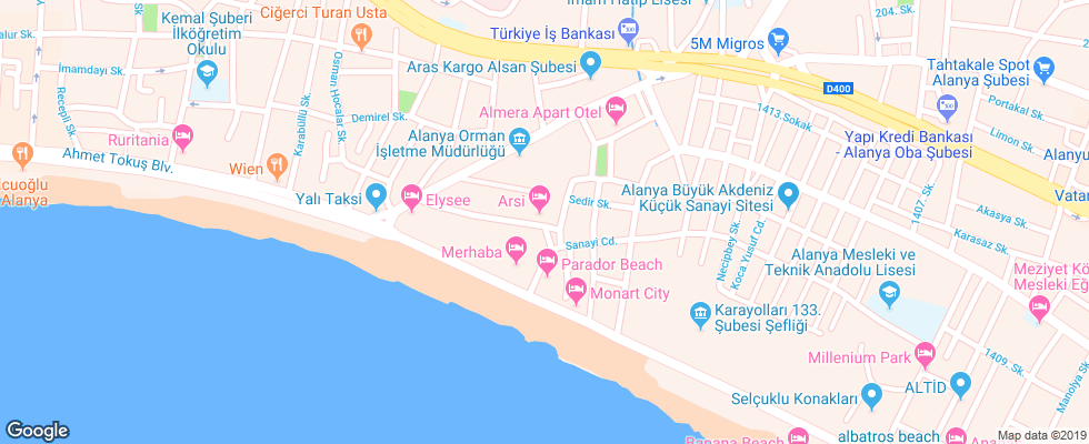 Отель Arsi Hotel на карте Турции
