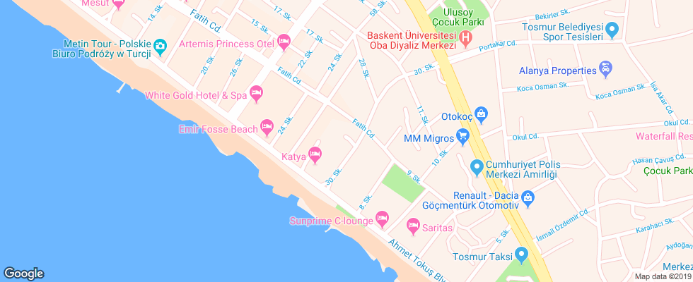 Отель Asia Beach Resort & Spa на карте Турции