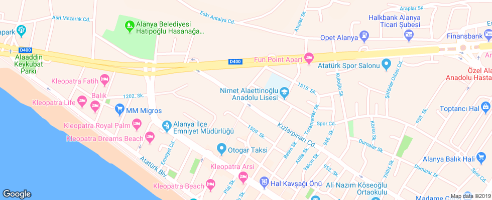 Отель Atak Apt на карте Турции