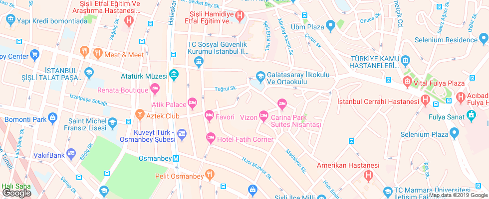 Отель Atik Palace на карте Турции