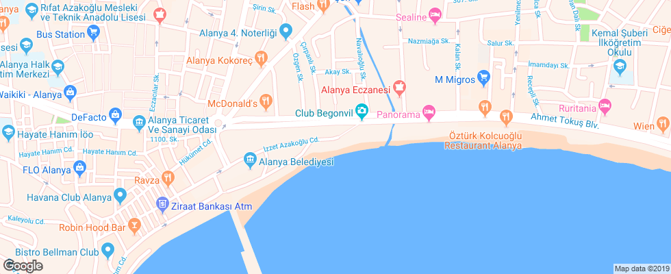 Отель Atlanta Hotel на карте Турции