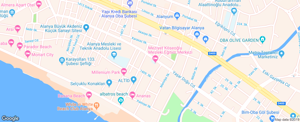 Отель Atlas на карте Турции