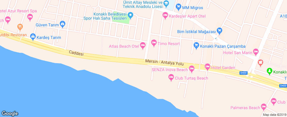 Отель Atlas Beach на карте Турции