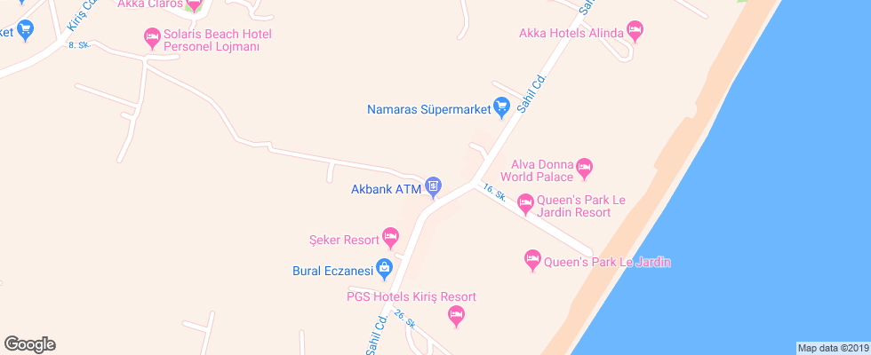Отель Aura Resort на карте Турции