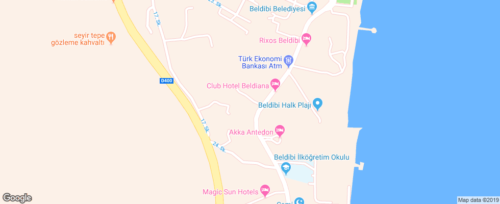 Отель Aybel Inn на карте Турции