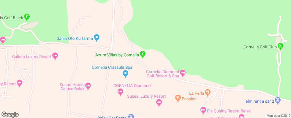 Отель Azure Villas By Cornelia на карте Турции