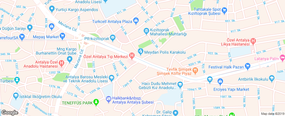 Отель Basaran Business на карте Турции