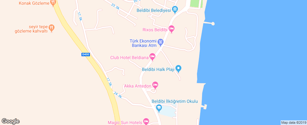 Отель Beldiana Park на карте Турции