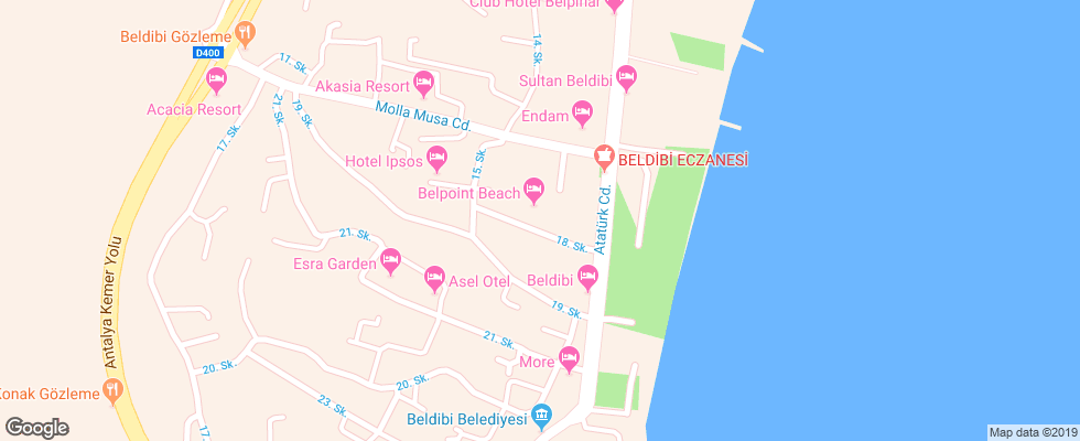 Отель Belpoint Beach на карте Турции