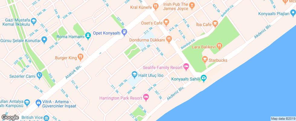 Отель Benna на карте Турции
