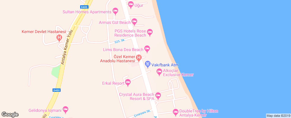 Отель Berkay на карте Турции
