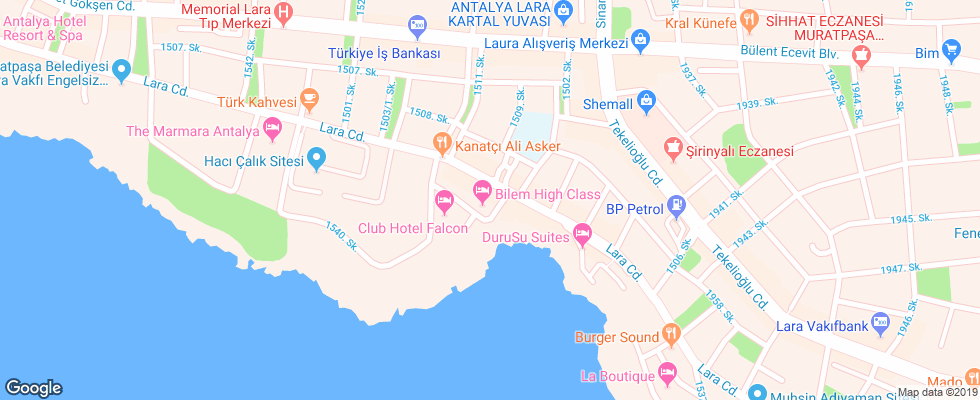 Отель Bilem Hotel на карте Турции