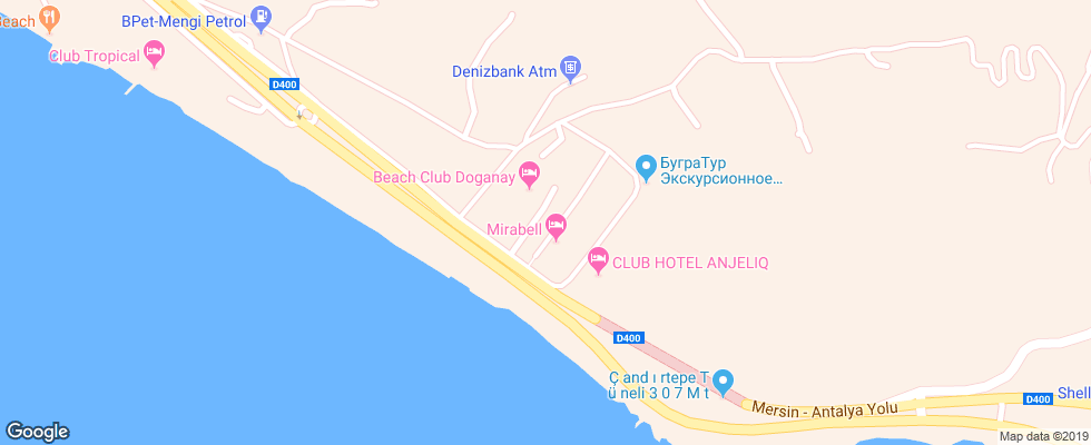 Отель Blue Fish на карте Турции