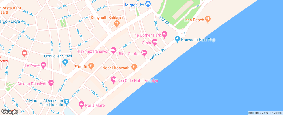 Отель Blue Garden Hotel на карте Турции