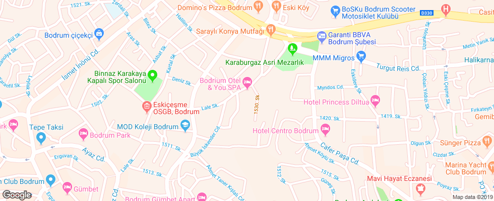 Отель Bodrium Hotel & Spa на карте Турции